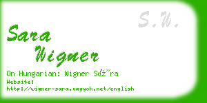 sara wigner business card